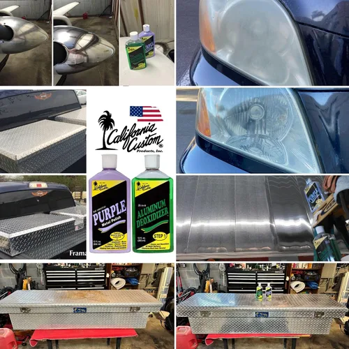 Vista 3 de CALIFORNIA CUSTOM – Kit de esmalte de metal morado y desoxidante de aluminio, sin silicona, caja fuerte para carrocería, ideal para aluminio, latón