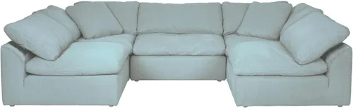 Vista 17 de Sunset Trading Contemporary Puff Collection - Sofá modular con relleno de plumón profundo, 5 piezas, a prueba de manchas, resistente al agua, marrón