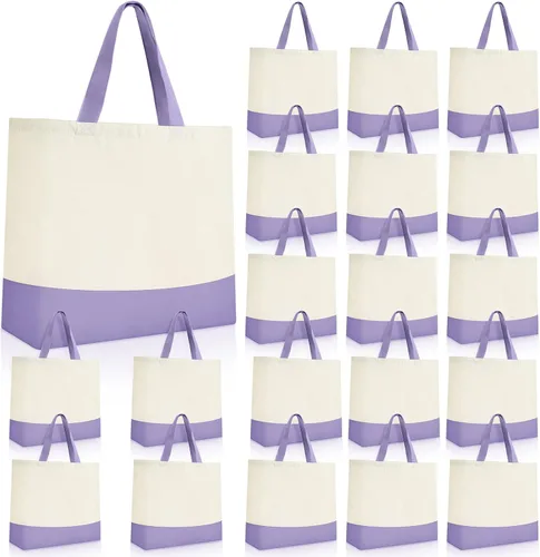 Vista 8 de Silkfly Paquete de 20 bolsas de lona grandes de 18.5 x 15 pulgadas, bolsas de lona reutilizables para sublimación a granel, bolsas de algodón
