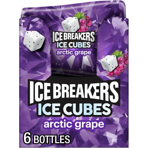 Vista 10 de ICE BREAKERS Ice Cubes Arctic Grape - Bolsa de goma de mascar sin azúcar, 8.11 onzas (100 piezas)