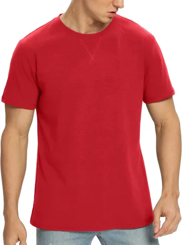 Vista 12 de NITAGUT Camiseta clásica de algodón para hombre con cuello redondo