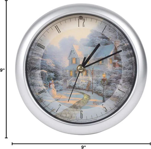Vista 7 de Mark Feldstein Thomas Kinkade - Reloj de noche antes de Navidad, 8 pulgadas