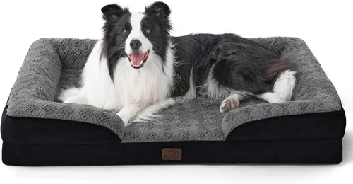 Vista 110 de Bedsure - Cama para gatos de interior, sofá cama lavable para perros muy pequeños, espuma de soporte con funda extraíble y lavable, forro Gris