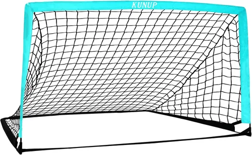 Vista 16 de Portería de fútbol portátil de 5 x 3, 6 x 4, 9 x 5 pies, para patio trasero, red de práctica de fútbol plegable con bolsa de transporte para niños