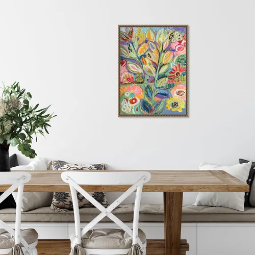 Vista 6 de Amanti Art Lienzo enmarcado para pared, 24 x 18 pulgadas, jardín de fantasía II, por Karen Fields, lienzo enmarcado para pared, arte abstracto