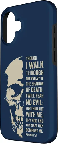 Vista 2 de Psalms 23:4 Though I Walk Through The Valley - Funda bíblica cristiana para iPhone 16