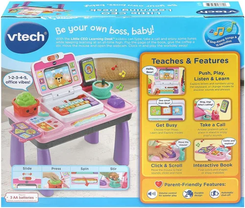 Vista 8 de VTech Little CEO Learning Desk Toddler Activity Center, Pink