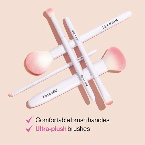 Vista 6 de wet n wild - Brocha de maquillaje para contornear, esculpir, resaltar, mezclar con fibras de felpa y mango ergonómico
