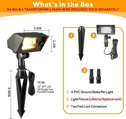 Vista 7 de Gardenreet Luz de Inundación de Latón Sólido - Iluminación de Lavado de Pared LED de Bajo Voltaje para Paisaje 12V, Impermeable IP65 para Exterior