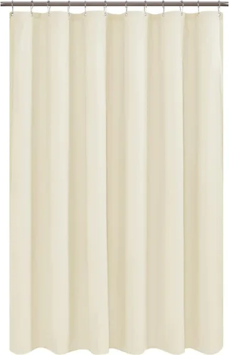 Vista 16 de Forro de cortina de ducha en relieve de microfibra para cabina de 48 x 72 pulgadas, cortina de baño de tela suave lavable y repelente al agua, Blanco