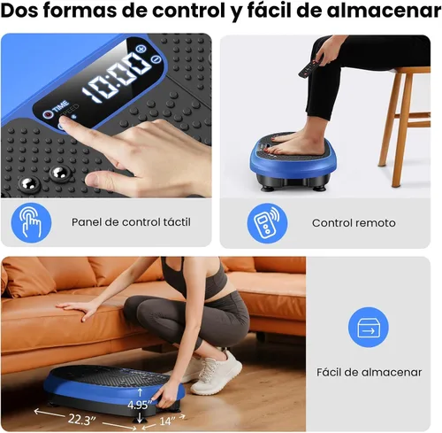 Vista 6 de HVX Vibration Plate Exercise Machine for Lymphatic Drainage, Vibrating Fitness Platform 450 lbs Capacity Full Body Shaker Workout Equipment