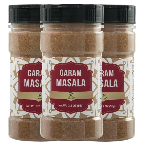 Vista 10 de Soeos Garam Masala, 3.2 oz (90 g), especias en polvo Garam Masala, todo natural, vegano, sin colores, Kosher, mezcla india de 8 especias, condimento