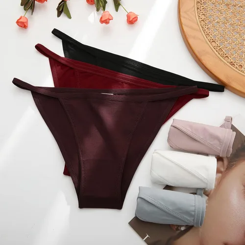 Vista 6 de LEVAO Women's Bikini Panties Cotton Underwear, Plus Size High Cut String Ladies Cheeky Underwear Multipack S-2XL