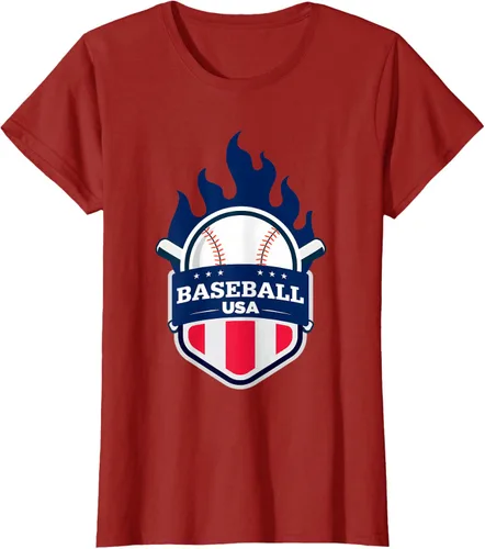 Vista 67 de Baseball USA Support the Team Shirt - Camiseta con la bandera de Estados Unidos, Blanco, S