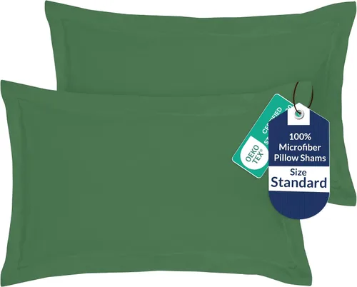 Vista 47 de Royale Linens Paquete de 2 fundas de almohada de tamaño estándar de 20 x 26 pulgadas, microfibra cepillada, fundas de almohada de cama, resistentes
