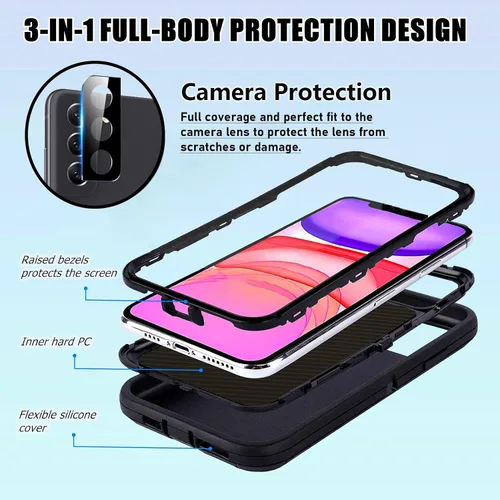 Vista 3 de Funda compatible con Samsung Galaxy S21 5G, diseño de bandera estadounidense antigua con protector de lente de cámara resistente