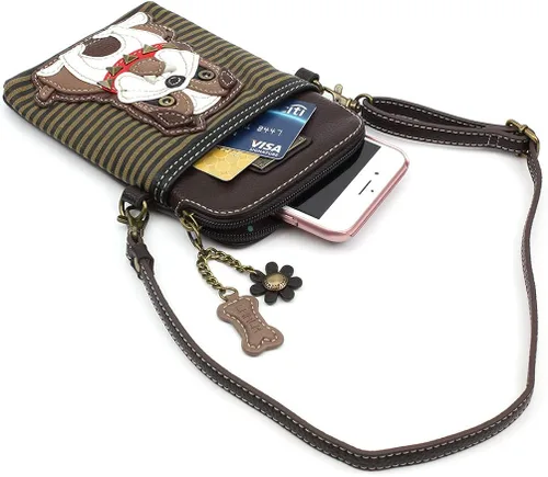 Vista 4 de Chala - Bolsa cruzada de piel sintética multicolor con correa ajustable para teléfono celular