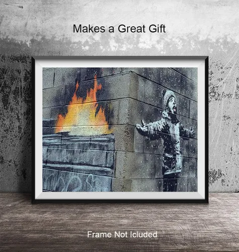 Vista 4 de Mural de arte callejero Banksy - Impresión fotográfica original de 8 x 10 pulgadas, regalo único elegante para fanáticos del graffiti urbano