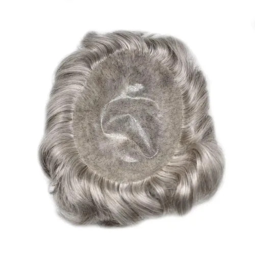 Vista 522 de Toupee para hombre 100% cabello humano real tupé para hombres 0.004 in piel de poliuretano para hombre, sistema de reemplazo de piezas de pelo