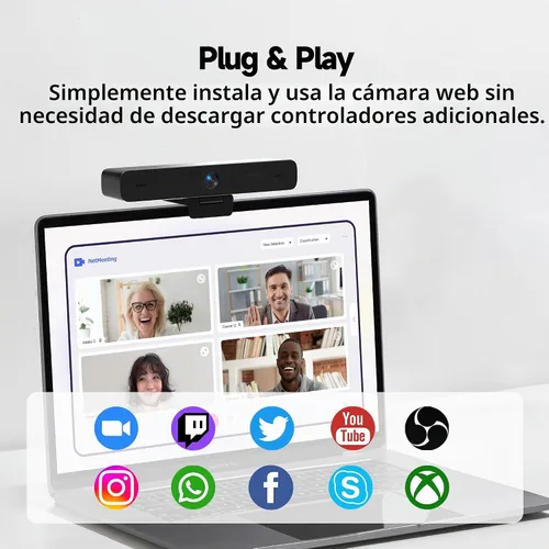 Vista 7 de Horion Cámara de conferencia 4K con micrófono, cámara de encuadre automático para PC, zoom EPTZ 10X, Plug & Play USB 3.0, video con doble micrófono