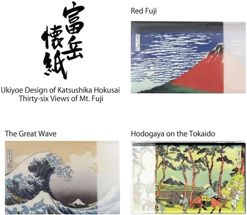 Vista 4 de Ukiyoe Design of Katsushika Hokusai "Hodogaya on The Tokaido" de Treinta y seis vistas del Monte Fuji Mino Washi Torecón Japonés Kaishi Papel 20