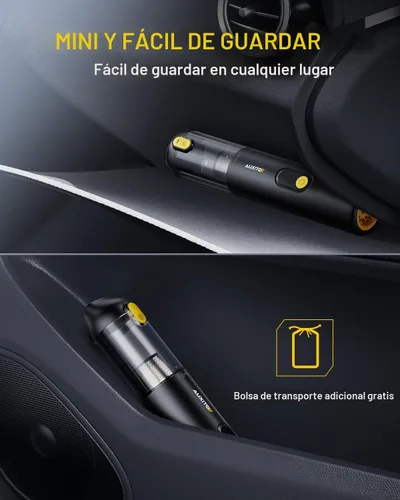 Vista 5 de AUXITO Aspiradora de Coche Portátil Inalámbrica 14000 Pa de Succión, Aspiradora de Mano Sopla y Aspira 2 en 1, Aspiradora Pequeña de Mano