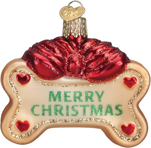 Vista 10 de Old World Christmas Adorno de vidrio soplado en forma de cuenco para perros (32285)