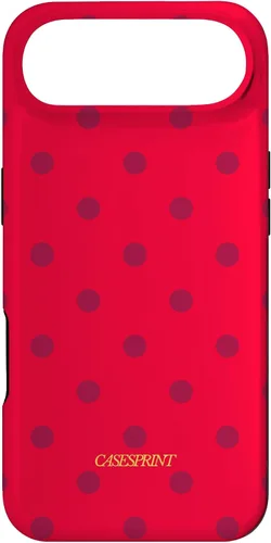 Vista 27 de Carcasa para iPhone 17 con diseño de lunares de sandía rojos