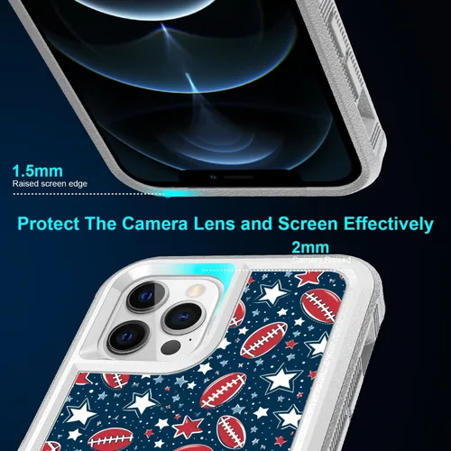 Vista 4 de Funda protectora para iPhone 12 Pro, diseño deportivo único de policarbonato duro de absorción de golpes + funda protectora híbrida de doble capa