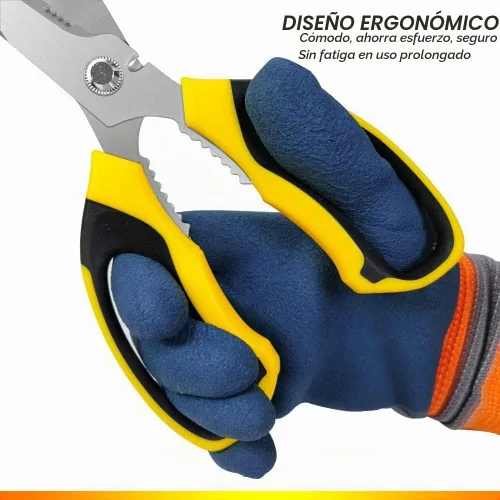 Vista 4 de Tijeras de acero inoxidable ultra afiladas, tijeras resistentes con cubierta protectora, tijeras para alfombras multiusos, cartón de fácil corte Kit