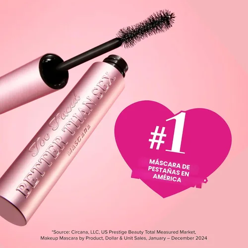 Vista 8 de Too Faced Better Than Sex Volumizing and Lengthening Mascara Vegan Formula, Dramatic Volume and Length Cruelty-Free Eye Makeup + Hourglass Brush