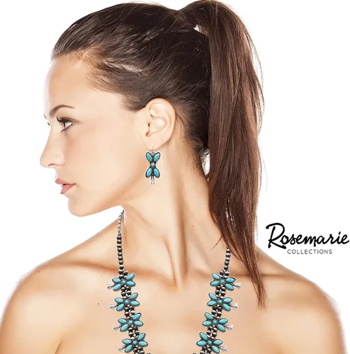 Vista 5 de Rosemarie & Jubalee Western Chic Statement - Juego de collar y pendientes de flor de calabaza para mujer, 24.0in + extensión de 3.0in