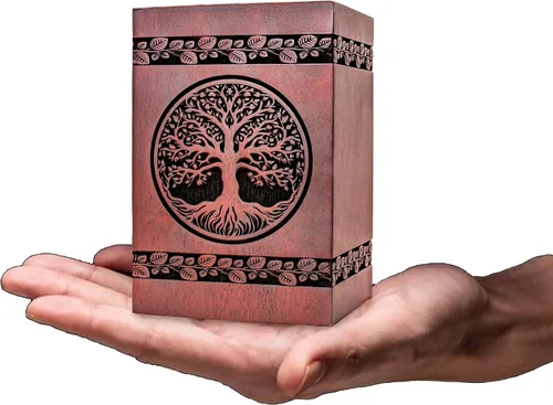 Vista 8 de Urnas de madera del árbol de la vida para cenizas humanas, hombre adulto, urnas de madera, urna de cremación, urna para cenizas humanas y mujeres