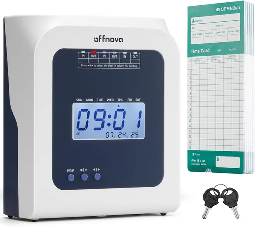 Vista 9 de OFFNOVA Tarjetas térmicas de tiempo para empleados, tarjetas perforadoras mensuales de doble cara, 3.3 x 7.3 pulgadas, detección automática