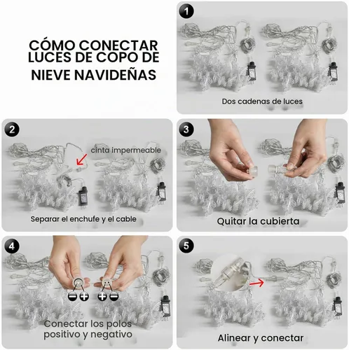 Vista 9 de suddus Luces de Carámbano de Copo de Nieve para Exteriores, 10.7 pies, 168 Luces LED de Cadena Navideñas Conectables Enchufables con 14 Tiras Azul