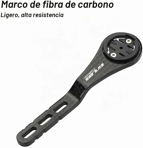 Vista 3 de Manija de montaje para computadora de bicicleta, peso doblado integrado de fibra de carbono para ojo de gato Bryton Series Computer Extend Bracket