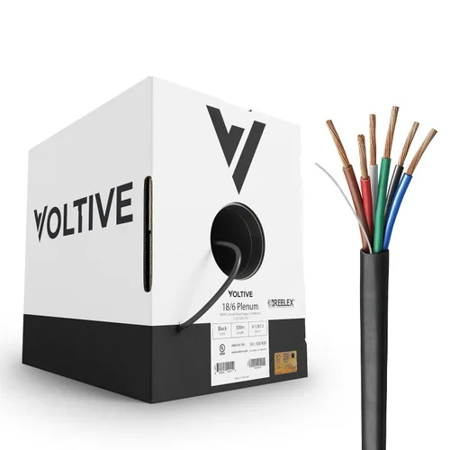 Vista 33 de Voltive Cable de altavoz 12/2, Plenum CL3P, blanco, 500 pies - 12 AWG, 2 conductores, cobre trenzado sin oxígeno, listado UL - V-1214-2