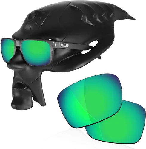 Vista 3 de RockShell Lentes polarizadas de repuesto para gafas de sol Oakley Holbrook Mix OO9384 - Rojo lava + verde pitón