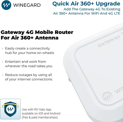 Vista 2 de Winegard Gateway 4G GW-1000 Router WiFi de techo para Air 360+ 4G en RV