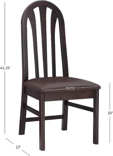 Vista 3 de Linon Kennerli - Juego de 2 sillas de comedor con asiento tapizado de piel sintética, color marrón