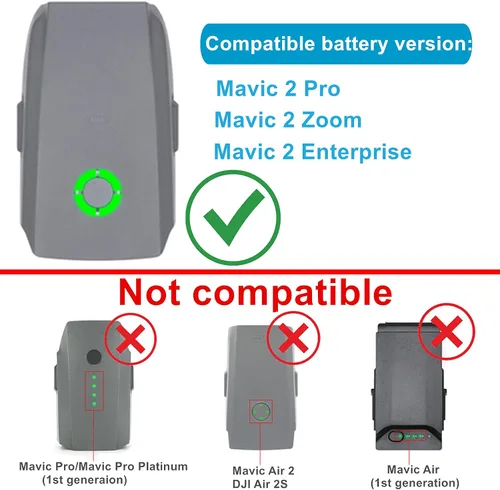 Vista 2 de Hanatora Hub de carga de batería plegable 4 en 1 para DJI Mavic 2 Pro/Zoom/Enterprise Drone, múltiples accesorios de cargador con indicador de carga