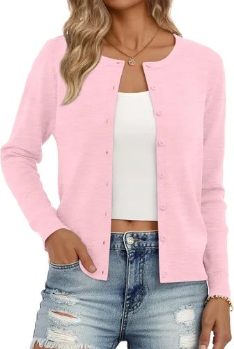 Vista 11 de Trendy Queen Women's Lightweight Knit Cardigan Gris Melange