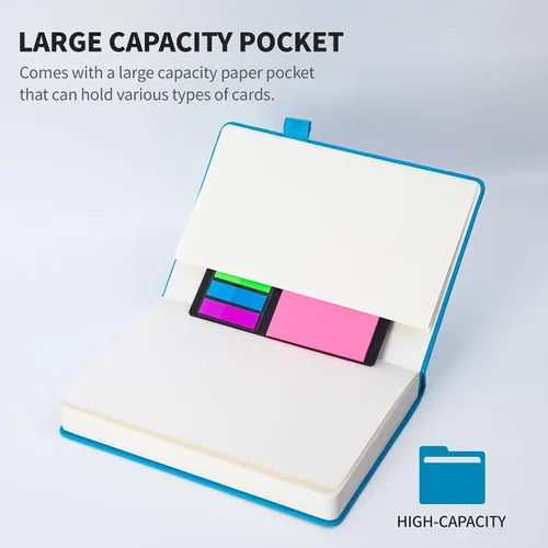 Vista 8 de KaiRuiYing Cuaderno de diario rayado con soporte para bolígrafo, 320 páginas, 7.6 x 10.3 pulgadas, papel grueso B5-100 GSM, para escribir, trabajo