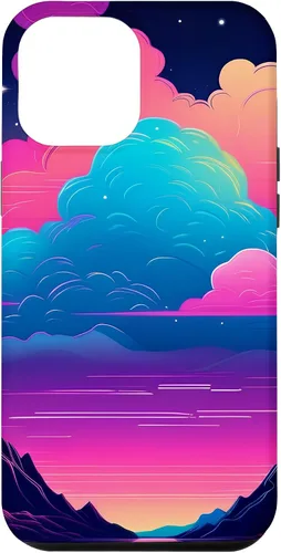 Vista 6 de iPhone 15 Colorful Retro Vaporwave Landscape Synthwave Case