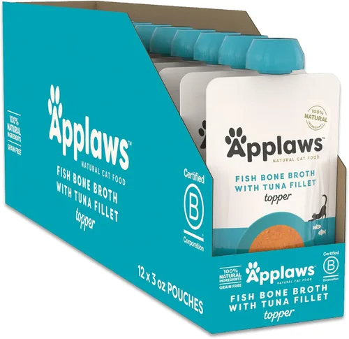 Vista 10 de Applaws Variedad de pescado y pollo, caldo de huesos para gatos, 6