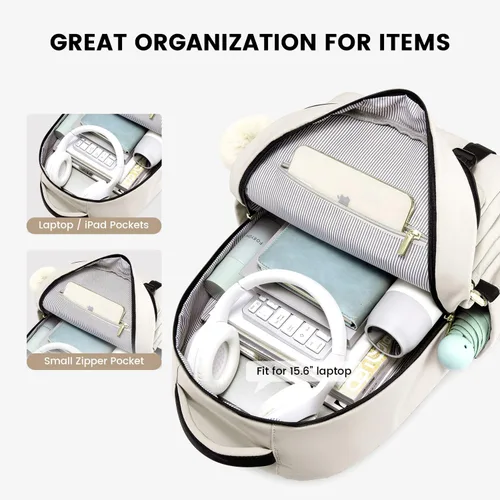 Vista 9 de LOVEVOOK - Mochila de regreso a clases para adolescentes, mochila escolar para niñas de 14 a 16 años, linda mochila para estudiantes, bolsa de viaje