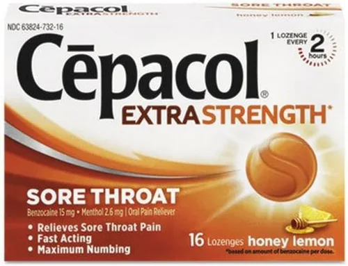 Vista 4 de Cepacol Pastillas para el dolor de garganta de máxima intensidad, sabor a cereza, 16