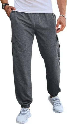 Vista 5 de CTU Pantalones deportivos de entrenamiento de moda para hombre, ligeros, holgados, casuales, con parte inferior abierta