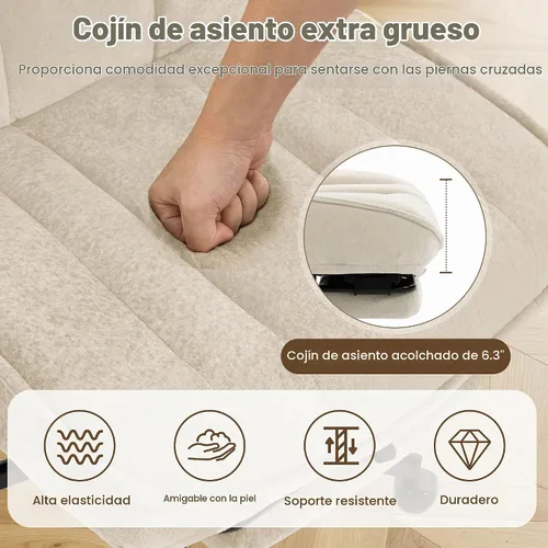 Vista 8 de FiveWillowise Silla de oficina con respaldo alto Criss Cross con reposapiés Blanco