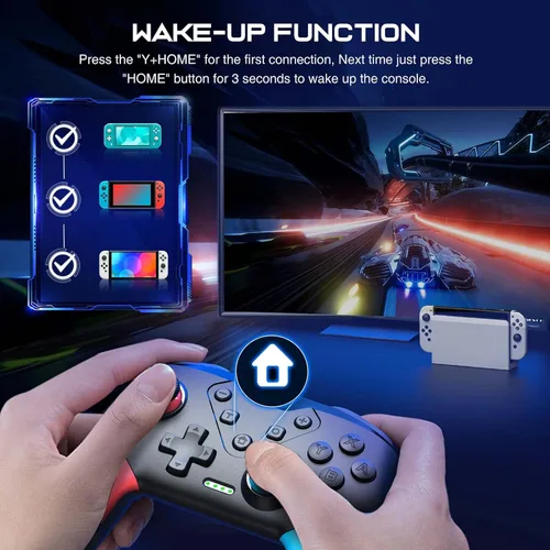 Vista 4 de NinjaPlusOX Controlador de interruptor, controlador inalámbrico Switch Pro para Nintendo Switch ControllerLiteOLED, botones traseros